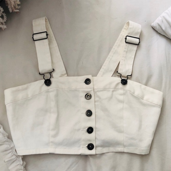 Kendall & Kylie Tops - Kendall & Kylie Denim Button Up Crop Top